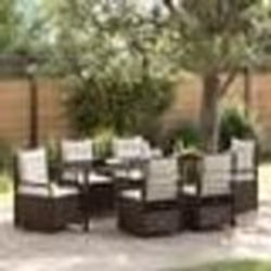 vidaXL Ensemble de salle à manger de jardin 7 pièces - Marron Poly Rattan