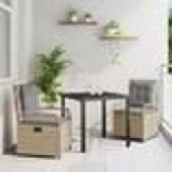 vidaXL Set de jardin de 3 pièces en poly rotin beige