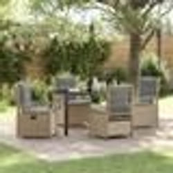 vidaXL Ensemble de salle à manger de jardin 5 pièces en Poly Rattan beige.