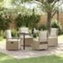 vidaXL Ensemble de salle à manger de jardin 5 pièces en poly rotin beige