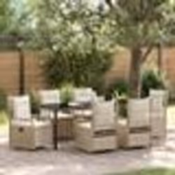 vidaXL Ensemble de salle à manger de jardin 7 pièces en poly rattan beige