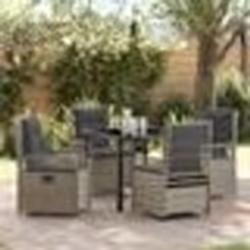 vidaXL Ensemble de Dîner de Jardin 5 Pièces Gris Clair en Poly Rattan