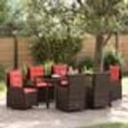 vidaXL Ensemble de Salle à Manger de Jardin 7 Pièces Marron en Rattan Synthétique