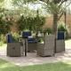 vidaXL Ensemble de salle à manger de jardin 5 pièces en rotin synthétique gris