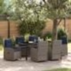 vidaXL Ensemble de salle à manger de jardin de 7 pièces en poly rattan gris.