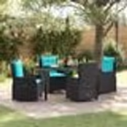 vidaXL Ensemble de salle à manger de jardin 5 pièces en poly rattan noir