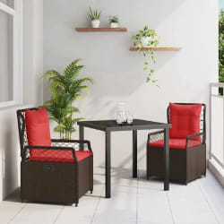 vidaXL Ensemble de salle à manger pour jardin 3 pcs Marron polyrotin