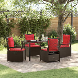 Vidaxl - Ensemble De Salle À Manger Pour Jardin 5 Pcs Marron Polyrotin