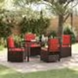 vidaXL Ensemble de salle à manger de jardin 5 pièces Marron en poly rattan