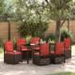 vidaXL Ensemble de salle à manger de jardin 7 pièces en poly rattan marron