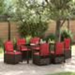 vidaXL Ensemble de salle à manger de jardin 7 pièces en poly rattan marron