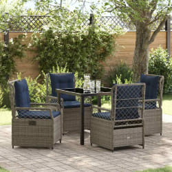 vidaXL Ensemble de salle à manger pour jardin 5 pcs Gris polyrotin