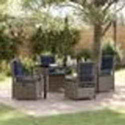 vidaXL Set de salle à manger de jardin 5 pièces en rattan poly gris