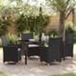 vidaXL Ensemble de jardin 5 pièces avec coussins en poly rattan noir