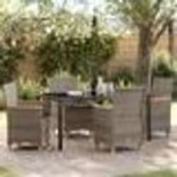 vidaXL Ensemble de jardin 5 pièces avec coussins en polyrotin gris