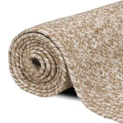 Tapis Naturel Et Blanc 80 X 150 Cm Jute Vidaxl