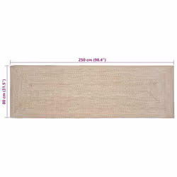 Tapis Naturel Et Blanc 80 X 250 Cm Jute Vidaxl - Vue supplémentaire 2
