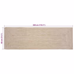 Tapis Naturel Et Blanc 80 X 300 Cm Jute Vidaxl - Vue supplémentaire 2