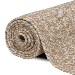 Tapis Naturel Et Blanc 120 X 170 Cm Jute Vidaxl