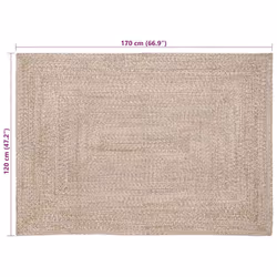 Tapis Naturel Et Blanc 120 X 170 Cm Jute Vidaxl - Vue supplémentaire 2