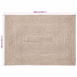 Tapis Naturel Et Blanc 140 X 200 Cm Jute Vidaxl - Vue supplémentaire 2