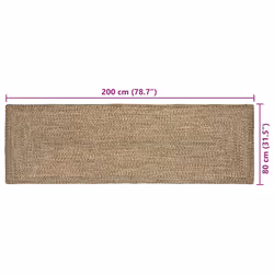 Tapis Naturel Et Noir 80 X 200 Cm Jute Vidaxl - Vue supplémentaire 2