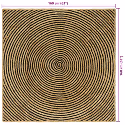 Tapis Naturel Et Noir 160 X 160 Cm Jute Vidaxl - Vue supplémentaire 2