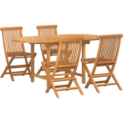 Ensemble de Salle à Manger de Jardin 5 Pièces en Bois Massif de Teck vidaXL