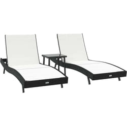 Vidaxl Transats 3 Pcs Noir Et Blanc 40 X 40 X 40.5 Cm Polyrotin
