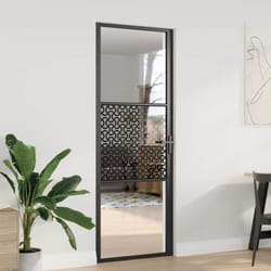 Vidaxl - Porte Intérieure Noir 76 X 201.5 Cm Verre Trempé, Aluminium