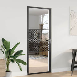 Vidaxl - Porte Intérieure Noir 83 X 201.5 Cm Verre Trempé, Aluminium