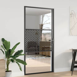 Porte Intérieure Noir 102.5 X 201.5 Cm Verre Trempé, Aluminium Vidaxl