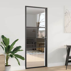 Vidaxl - Porte Intérieure Noir 83 X 201.5 Cm Verre Trempé, Aluminium