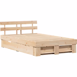 Ce cadre de lit en bois de pin massif t'offre durabilité et un beau look, avec un superbe fini naturel qui s'adapte à différe ...