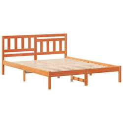 Cadre De Lit Marron Cire 140 X 200 Cm Bois Massif En Pin Vidaxl