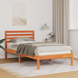 Cadre De Lit Marron Cire 100 X 200 Cm Bois Massif En Pin Vidaxl