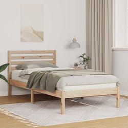 Cadre De Lit Marron 90 X 190 Cm Bois Massif En Pin Vidaxl