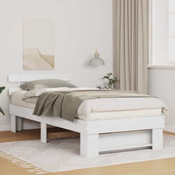 Cadre De Lit Blanc 90 X 190 Cm Bois Massif En Pin Vidaxl