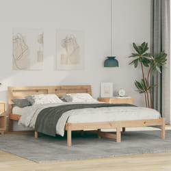 Cadre De Lit Marron 160 X 200 Cm Bois Massif En Pin Vidaxl