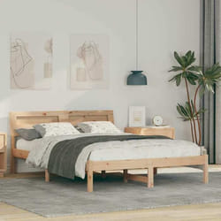 Cadre De Lit Marron 140 X 190 Cm Bois Massif En Pin Vidaxl