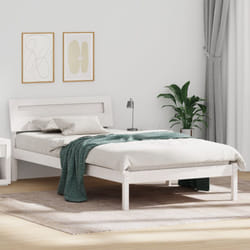 Cadre De Lit Blanc 90 X 200 Cm Bois Massif En Pin Vidaxl