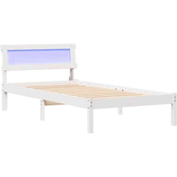 Cadre de lit Blanc 90 x 200 cm Bois massif en pin Vidaxl