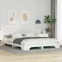 Cadre De Lit Blanc 160 X 210 Cm Pin Massif Vidaxl