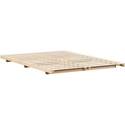 Cadre de lit surélevé Marron 140 x 210 cm Bois massif en pin vidaXL