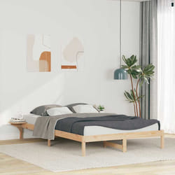 Cadre De Lit Avec Tables De Chevet Naturel 160 X 220 Cm Vidaxl