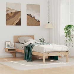 Cadre De Lit Avec Tables De Chevet Marron Bois Massif En Pin Vidaxl