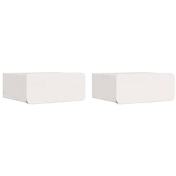 Table de chevet avec tiroir 2 pcs Blanc 39 x 34 x 16,5 cm Vidaxl