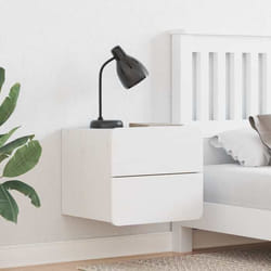 Table De Chevet Blanc 39 X 34 X 33 Cm Bois Massif En Pin Vidaxl
