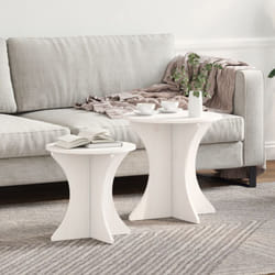 Table basse 2 pcs Blanc 46 x 46 x 47 cm Bois massif en pin Vidaxl