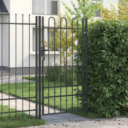 vidaXL Porte de Clôture Gris 100 x 175 cm Acier revêtu de poudre